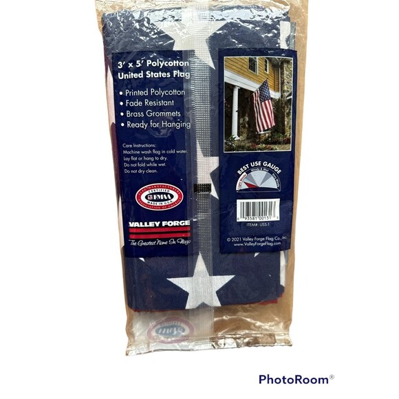 NEW VALLEY FORGE USS-1 USA MADE 3' X 5' AMERICAN UNITED STATES FLAG 6234736 - Picture 3 of 3